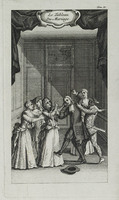 KG 12033
<br/>
Theaterscène: Le Tableau Du Mariage.
<br/>
<em>Picart, Bernard (1673-1733) - attr.</em>